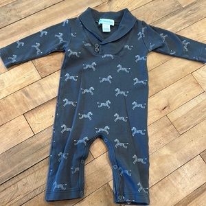 3-6 month collar zebra romper